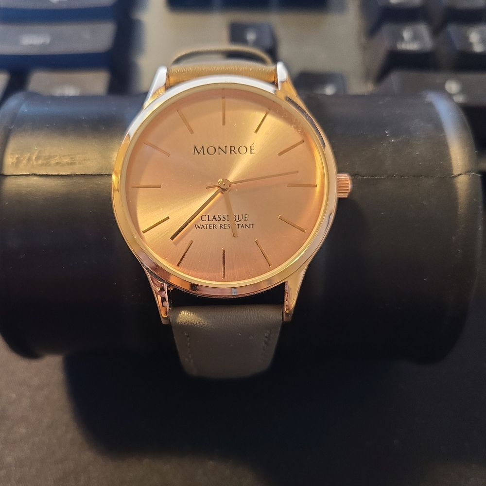 Gray leather watch
